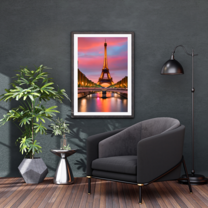 Eiffel Tower wall art print, Elegant Eiffel Tower art, Eiffel Tower Paris print